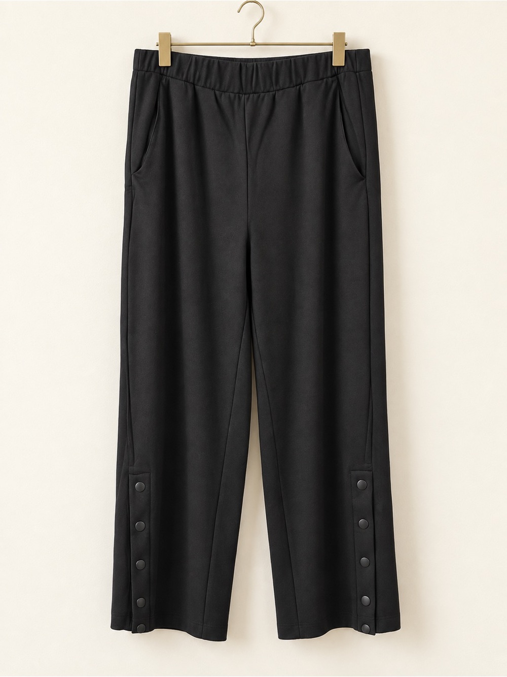 Universal Standard Novelty Wide Leg Snap Hem Pants Black XS 10–12